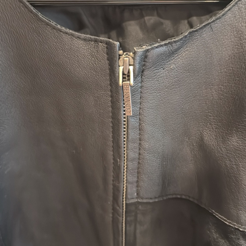 Bernardo Black Patchwork Leather Jacket - image 4